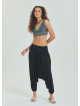 Black Women's Shalwar with Gimp Detailed Elastic Pocket on the Leg 4480